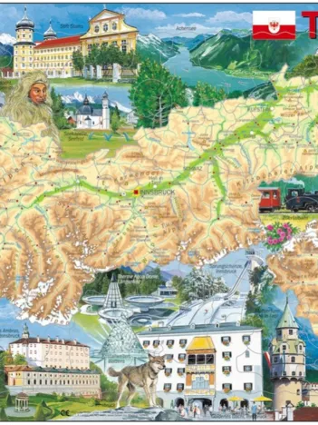 Produit Puzzle Cadre - Carte du Tirol  (en Autrichien Image