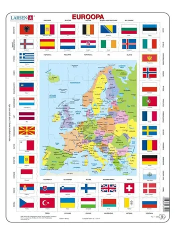 Produit Puzzle Cadre - Carte et Drapeaux d'Europe (Estonien) Image