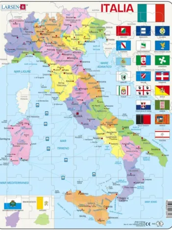 Produit Puzzle Cadre - Carte Politique de l'Italie (Italien) Image