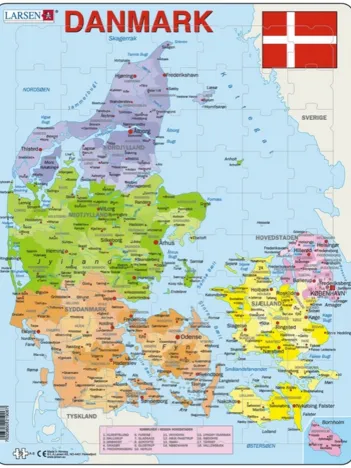 Produit Puzzle Cadre - Carte du Danemak (en Danois) Image