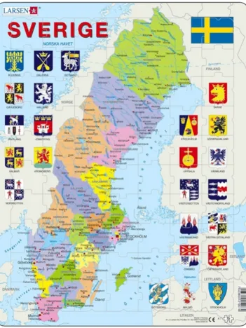 Produit Puzzle Cadre - Carte de la Suède (en Suédois) Image