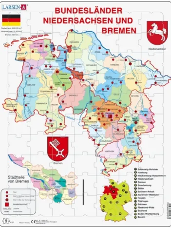Produit Puzzle Cadre - Bundesland : Bremen and Niedersachen (en Allemand) Image