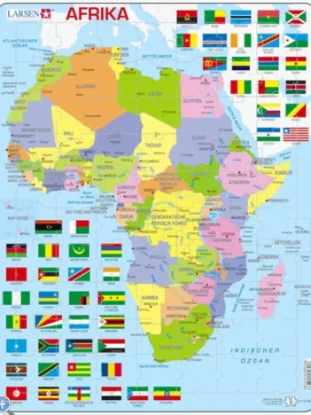 Produit Puzzle Cadre - Carte de l'Afrique (en Allemand) Image