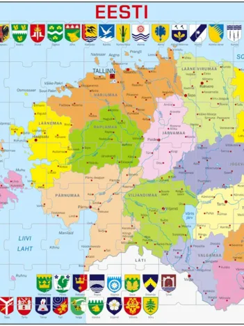 Produit Puzzle Cadre - Carte de l'Estonie (en Estonien) Image