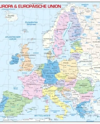 Produit Puzzle Cadre - Carte de l'Europe (en Allemand) Image