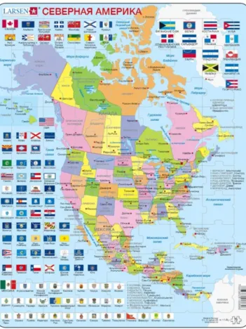 Produit Puzzle Cadre - Amérique du Nord (en Russe) Image