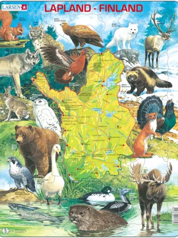 Produit Puzzle Cadre - Carte de la Laponie et de la Finlande (en Finnois) Image