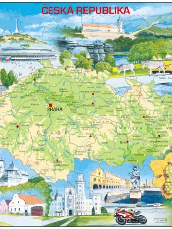 Produit Puzzle Cadre - Carte de la République Tchèque (en Tchèque) Image