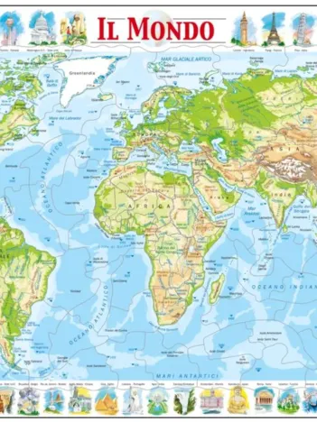 Produit Puzzle Cadre - Carte Politique du Monde (Italien) Image