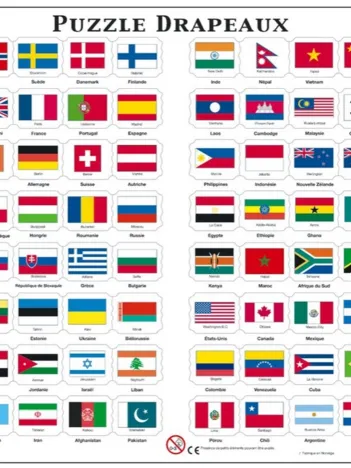 Produit Puzzle Cadre - Drapeaux du Monde (en Français) Image