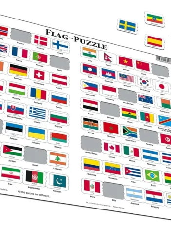 Produit Puzzle Cadre - Drapeaux du Monde (en anglais) Image