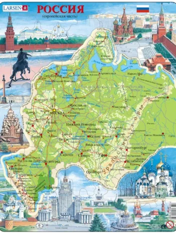 Produit Puzzle Cadre - Carte de la Russie de l'Ouest (en Russe) Image