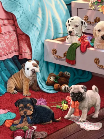 Produit Puppies in the Bedroom Image