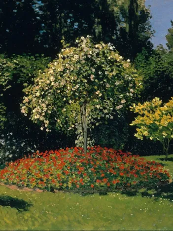 Produit Claude Monet : Dame en Blanc au Jardin, 1867 Image