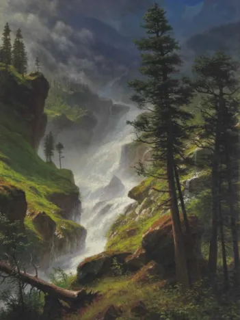 Produit Albert Bierstadt : Chute d'Eau dans les Rocheuses, 1898 Image