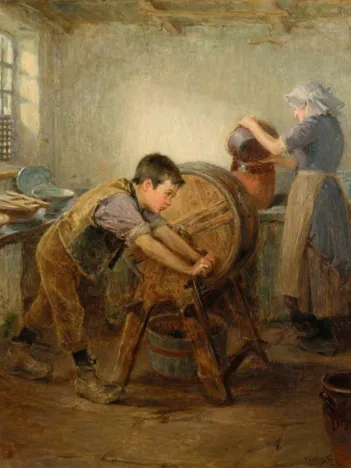 Produit Ralph Hedley : The Butter Churn, 1897 Image