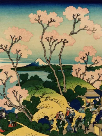 Produit Katsushika Hokusai : Shinagawa sur Le Tokaido, 1832 Image