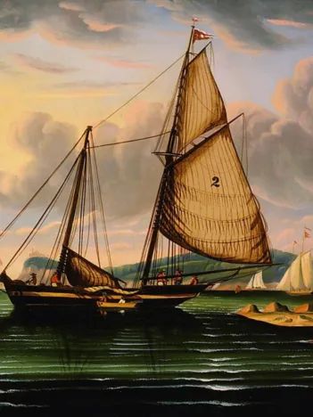 Produit Thomas Chambers : New York Harbor with Pilot Boat Image