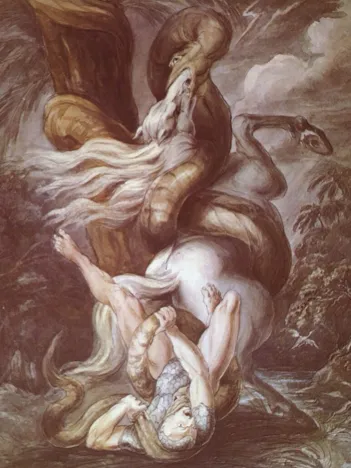 Produit Henry Fuseli : Cavalier attaqué par un Serpent Géant, vers 1800 Image