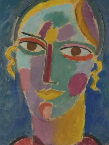 Produit Alexej von Jawlensky : Tête Mystique sur Fond Bleu, 1917 Image