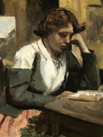 Produit Jean-Baptiste-Camille Corot : Lecture de Jeune Fille, 1868 Image