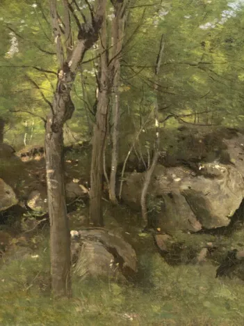 Produit Jean-Baptiste-Camille Corot : Rochers en Forêt de Fontainebleau, 1860-1865 Image