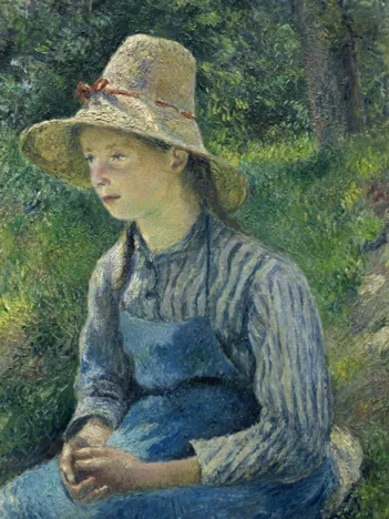 Produit Camille Pissarro : Jeune Paysanne avec un Chapeau de Paille, 1881 Image