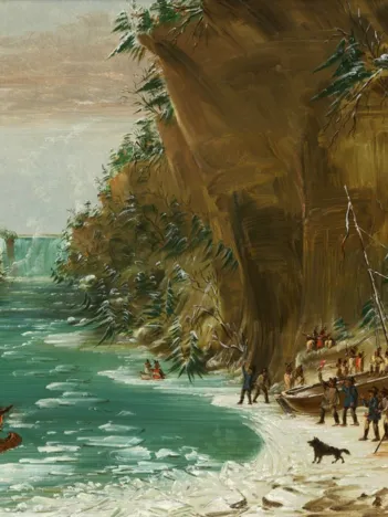 Produit George Catlin : Campement de l'Expedition au-dessous des Chutes de Niagara. Le 20 janvier 1679, 1847 Image