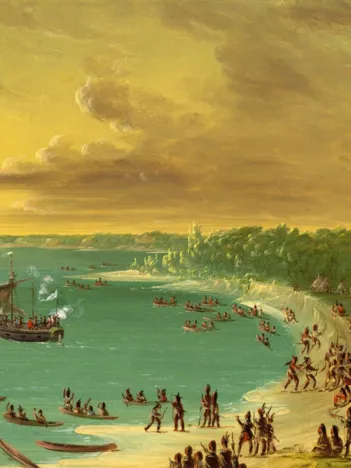 Produit George Catlin : Première navigation du voilier Griffin sur le Lac Erie le 7 août 1679, 1847-1848 Image