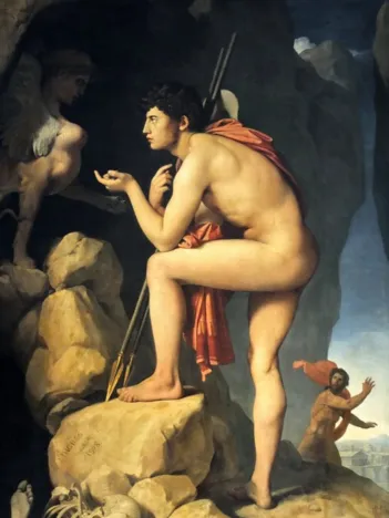 Produit Jean-Auguste-Dominique Ingres : Oedipe explique l'énigme du sphinx, 1808 Image