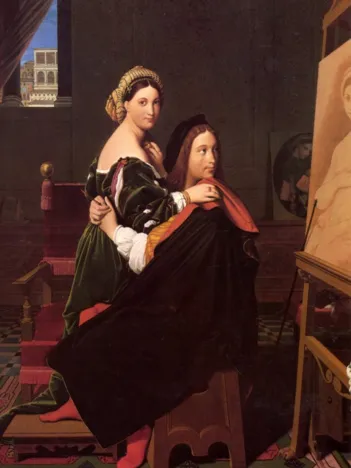 Produit Jean-Auguste-Dominique Ingres : Raphaël et la Fornarina, 1814 Image