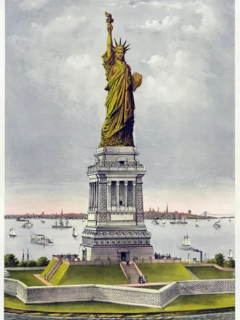 Produit Affiche Currier & Ives : La Statue de Bartholdi, la Liberté éclairant le Monde, 1885 Image
