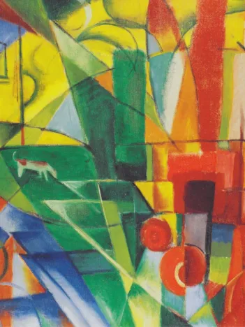 Produit Franz Marc : Landschaft mit Haus, Hund und Rind, 1914 Image