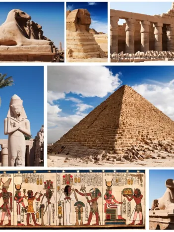 Produit Collage Egypte, Sphinx et Pyramide Image
