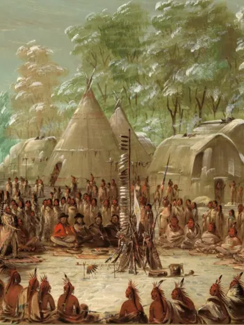 Produit George Catlin : Fête de La Salle dans le village de l'Illinois. 2 janvier 1680, 1847-1848 Image