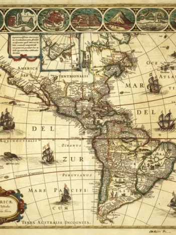 Produit Willem Janszoon Blaeu : Carte de l'Amérique en 1645 Image