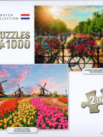 Produit 2 Puzzles - Dutch Collection Sunrise Over Amsterdam & Zaanse Schans Image