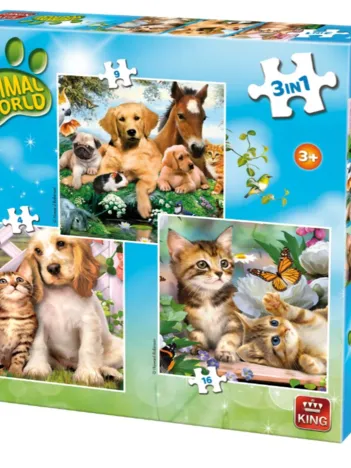 Produit 3 Puzzles - Animal World Image