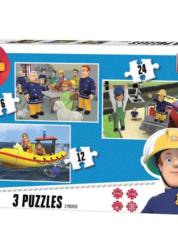 Produit 3 Puzzles - Fireman Sam Image