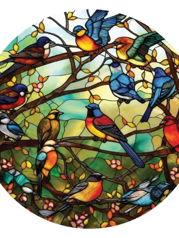 Produit Puzzle Rond - Choeur de la Forêt de Vitrail Image