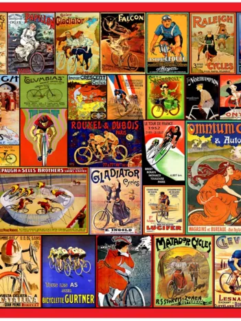 Produit Puzzle en Bois - Vintage Bicycle Posters Image