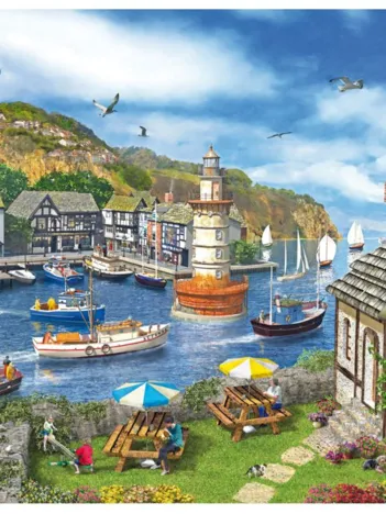 Produit Puzzle en Bois - Dominic Davison : The Village Harbour Image