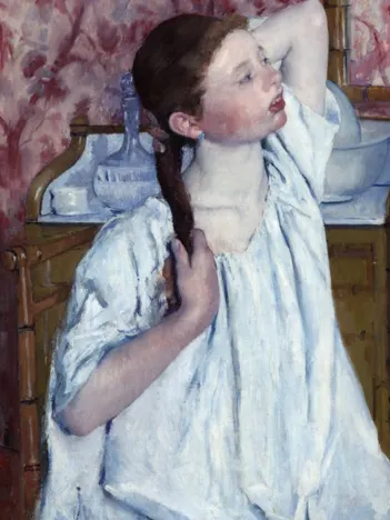 Produit Mary Cassatt : Jeune Fille Coiffant ses Cheveux, 1886 Image