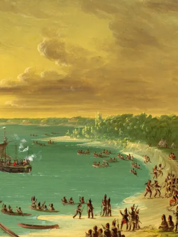 Produit George Catlin : Première navigation du voilier Griffin sur le Lac Erie le 7 août 1679, 1847-1848 Image