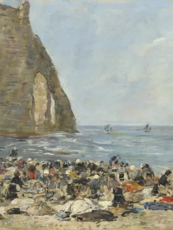 Produit Eugène Boudin: Les Blanchisseuses de la Plage d'Etretat, 1894 Image