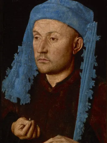 Produit Jan van Eyck - Portrait of a Man with a Blue Chaperon, 1430-33 Image