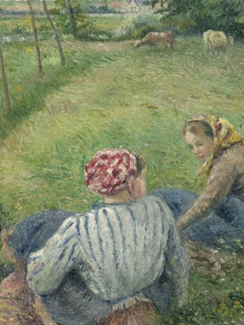 Produit Camille Pissarro : Jeunes Paysannes se Reposant dans les Champs Près de Pontoise, 1882 Image