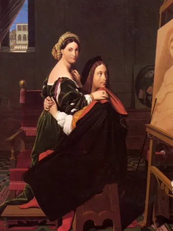 Produit Jean-Auguste-Dominique Ingres : Raphaël et la Fornarina, 1814 Image