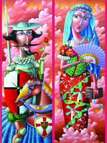 Produit 2 x 1000 Pièces : Don Quichotte et sa Dulcinée Image