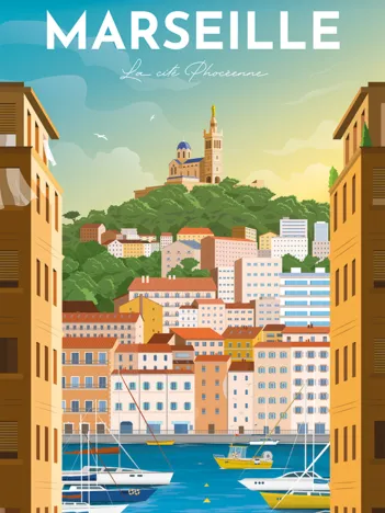 Produit Collection Régions de France - Affiche de Marseille - Louis l'Affiche Image